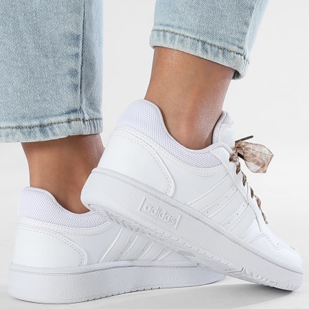 Adidas Sportswear - Baskets Femme Hoops 3 Low Classic GW0433 x SUPERLACED Lacets Léopard jaune